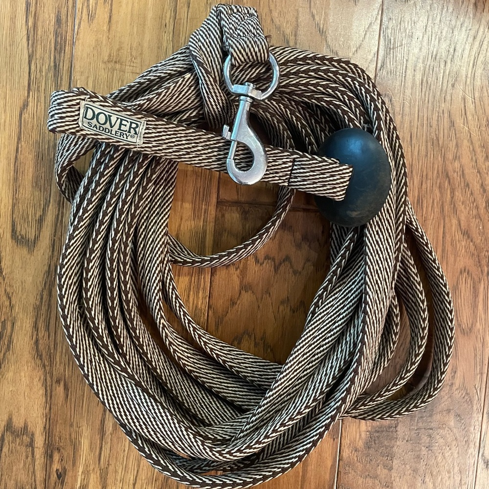 Dover Saddlery Brown and White Lunge Line